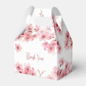 Watercolor Cherry Blossom Pink White Bridal Shower フェイバーボックス (裏面サイド)