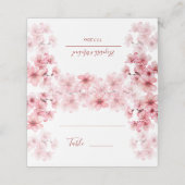 Watercolor Cherry Blossom Pink White Wedding プレイスカード (外部開封)