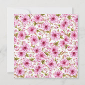 Watercolor Cherry Blossom Wreath Baby Shower 招待状 (裏面)