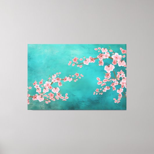 Watercolor Cherry Blossoms キャンバスプリント (正面)