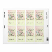 Watercolor Cherry Blossoms Butterflies ラベル (フルシート)