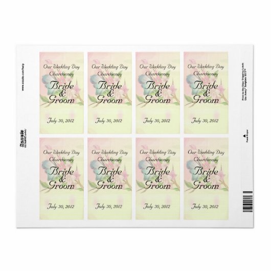 Watercolor Cherry Blossoms Butterflies ラベル (フルシート)