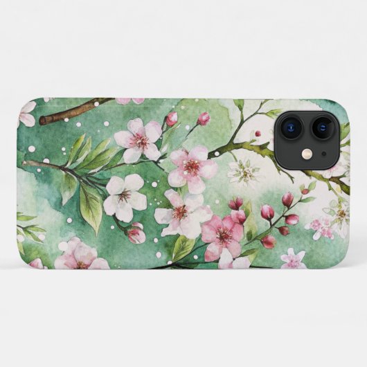 Watercolor Cherry Blossoms Case-Mate iPhoneケース (裏面(横))