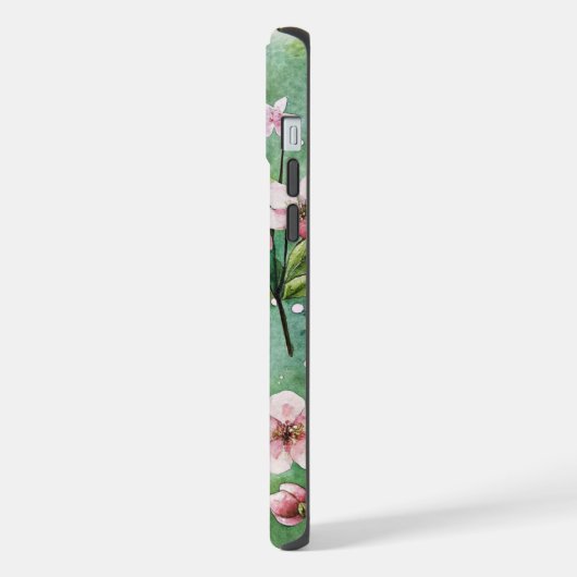 Watercolor Cherry Blossoms iPhoneケース (左側面)