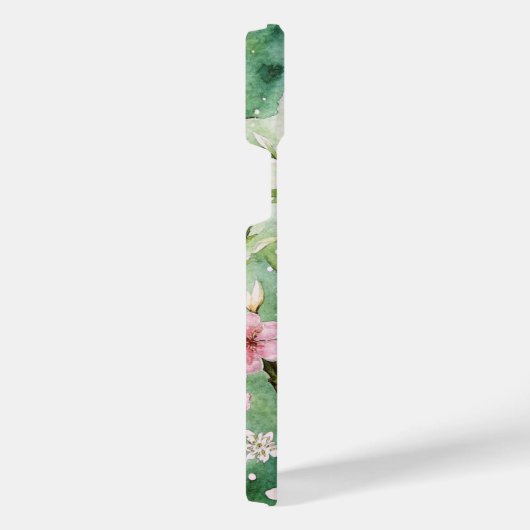 Watercolor Cherry Blossoms iPhoneケース (右側面)