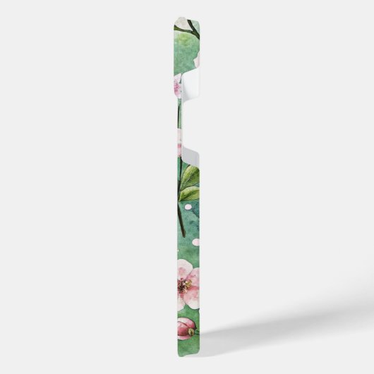 Watercolor Cherry Blossoms iPhoneケース (左側面)