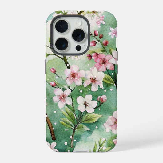 Watercolor Cherry Blossoms iPhoneケース (裏面)
