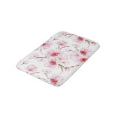  Watercolor Cherry Blossoms Pink White バスマット (アングル)