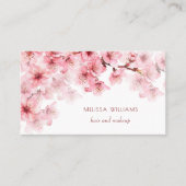 Watercolor Cherry Blossoms QR Code 名刺 (正面)