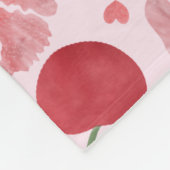 Watercolor Cherry floral pattern  フリースブランケット (角)