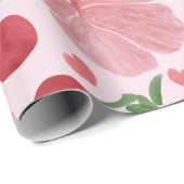 Watercolor Cherry Floral Pattern, Cute Cherries  ラッピングペーパー (ロールコーナー)