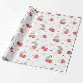 Watercolor Cherry Pattern Wrapping Paper ラッピングペーパー (アンロールド)