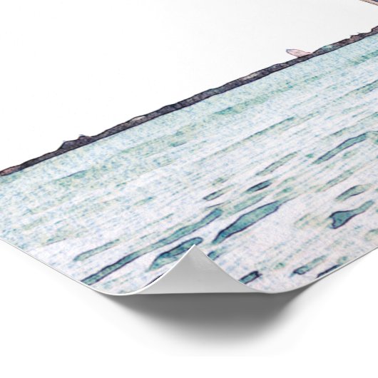 Watercolor Chicago Skyline Wedding Welcome ポスター (角)