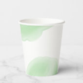 Watercolor Chick And Green Leaves Baby Shower 紙コップ (裏面)