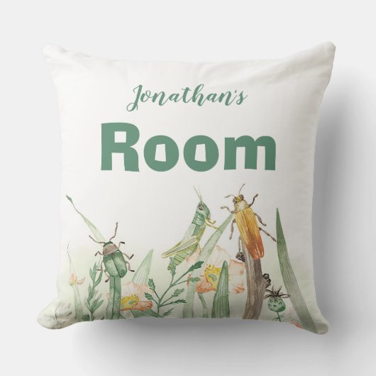 Watercolor Child's Bug Insect クッション (正面)