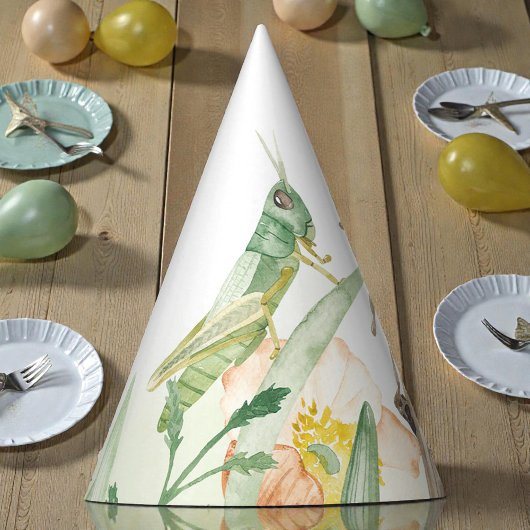 Watercolor Child's Bug Insect Birthday パーティーハット