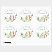 Watercolor Child's Bug Insect Birthday ラウンドシール (シート)