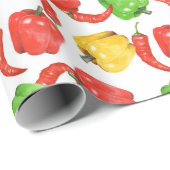 Watercolor Chilli Peppers Pattern  ラッピングペーパー (ロールコーナー)