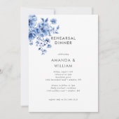 Watercolor Chinoiserie Floral Rehearsal Dinner 招待状 (正面)