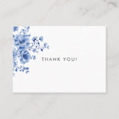 Watercolor Chinoiserie Floral Thank you プレイスカード (正面)