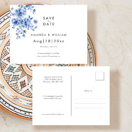 Watercolor Chinoiserie Save the Date Post Card ポストカード