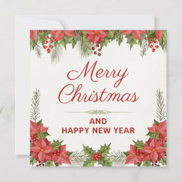  Watercolor Christmas and Happy New Year シーズンカード