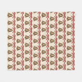 Watercolor Christmas Bells With Red Bows フリースブランケット (正面(横))