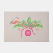 Watercolor Christmas Bouquet ドアマット (正面)