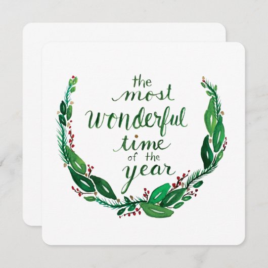 Watercolor Christmas Card - Square (正面/裏面)