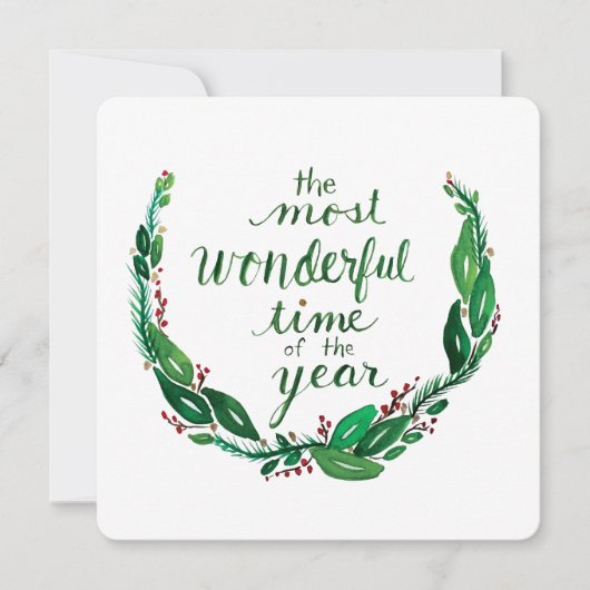 Watercolor Christmas Card - Square (正面)