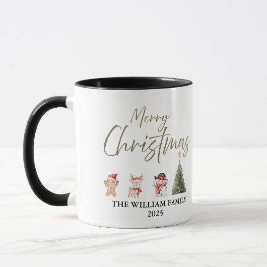 Watercolor Christmas Coffee Mug マグカップ (左)