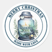 Watercolor Christmas Cookie Jar  ラウンドシール (正面)