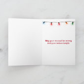 Watercolor Christmas Cows With Santa Hat シーズンカード (内部)