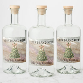 Watercolor Christmas Drink Labels – Custom Brand リキュールボトルラベル