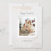 Watercolor Christmas Flower Dainty Personalized  シーズンカード (正面)