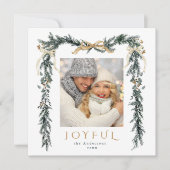 Watercolor Christmas Frame 2 Photo Square シーズンカード (正面)