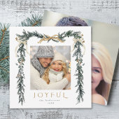 Watercolor Christmas Frame 2 Photo Square シーズンカード