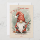 Watercolor Christmas Gnome Holiday Card シーズンカード (正面)