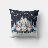 Watercolor Christmas Gnomes Personalized クッション (正面)