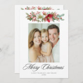 Watercolor Christmas Hellebore Design シーズンカード (正面/裏面)