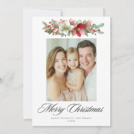 Watercolor Christmas Hellebore Design シーズンカード