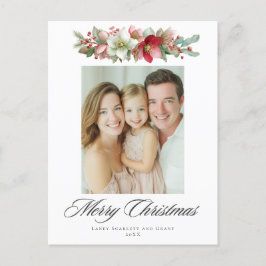 Watercolor Christmas Hellebore Design シーズンポストカード