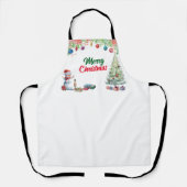 Watercolor Christmas Holiday エプロン (正面)