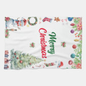 Watercolor Christmas Holiday キッチンタオル (横)