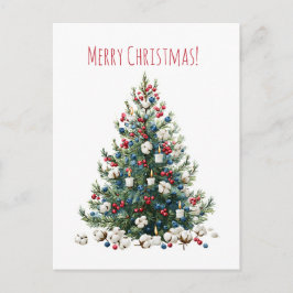 Watercolor Christmas holiday tree, Holiday Card シーズンポストカード