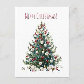 Watercolor Christmas holiday tree, Holiday Card シーズンポストカード