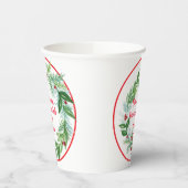 Watercolor Christmas Holiday Wreath CUSTOM 紙コップ (左)
