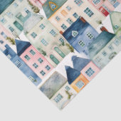 Watercolor Christmas Houses seamless pattern. 薄葉紙 (詳細)