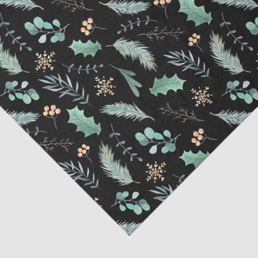Watercolor Christmas Leaf Pattern 薄葉紙 (詳細)