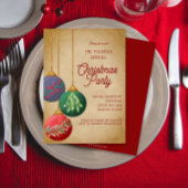 Watercolor Christmas Ornaments Christmas Party 招待状